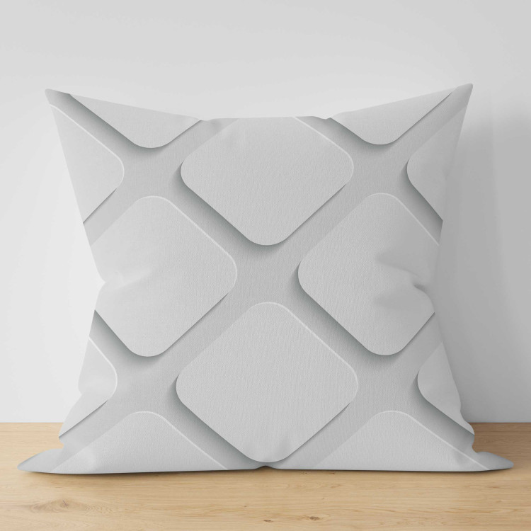Decorative Microfiber Pillow Oblique Squares - Minimalist Composition With Geometric Figures 151316 additionalImage 2