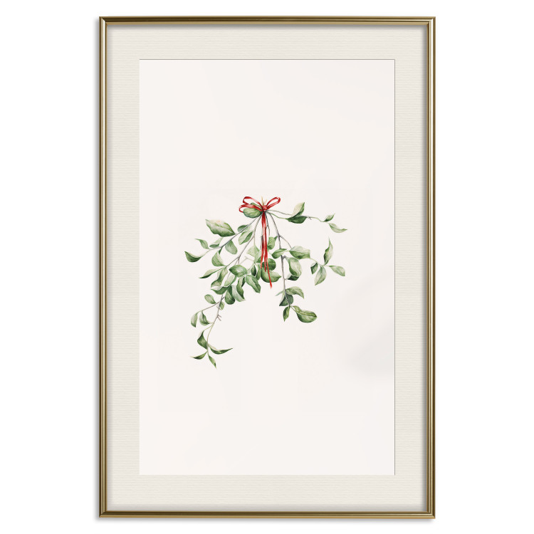 Poster Christmas Mistletoe - Illustration of a Branch Tied With a Red Ribbon 151716 additionalImage 25