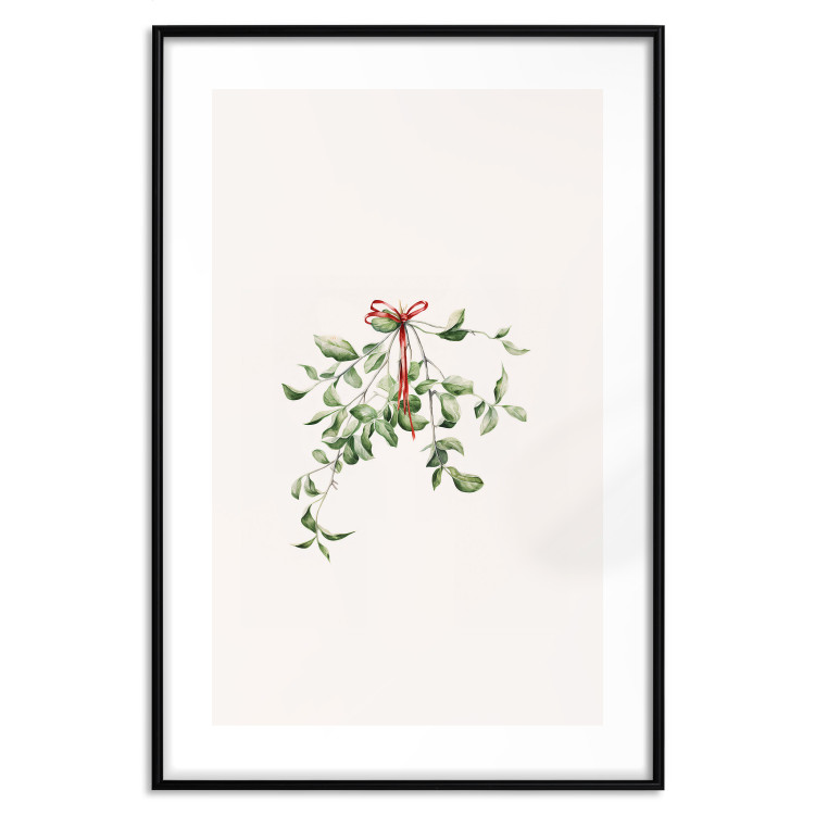 Poster Christmas Mistletoe - Illustration of a Branch Tied With a Red Ribbon 151716 additionalImage 23