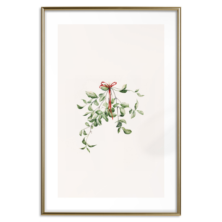 Poster Christmas Mistletoe - Illustration of a Branch Tied With a Red Ribbon 151716 additionalImage 26