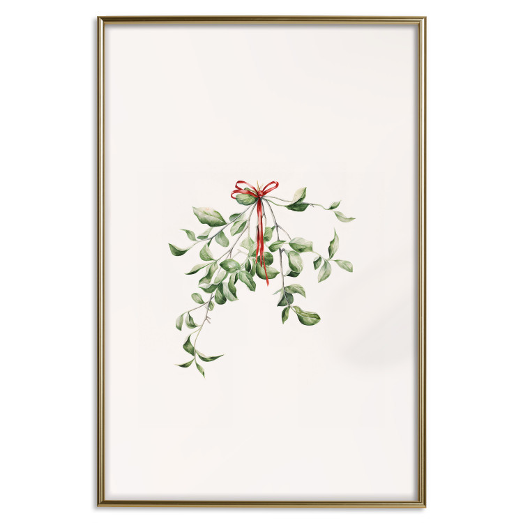 Poster Christmas Mistletoe - Illustration of a Branch Tied With a Red Ribbon 151716 additionalImage 24