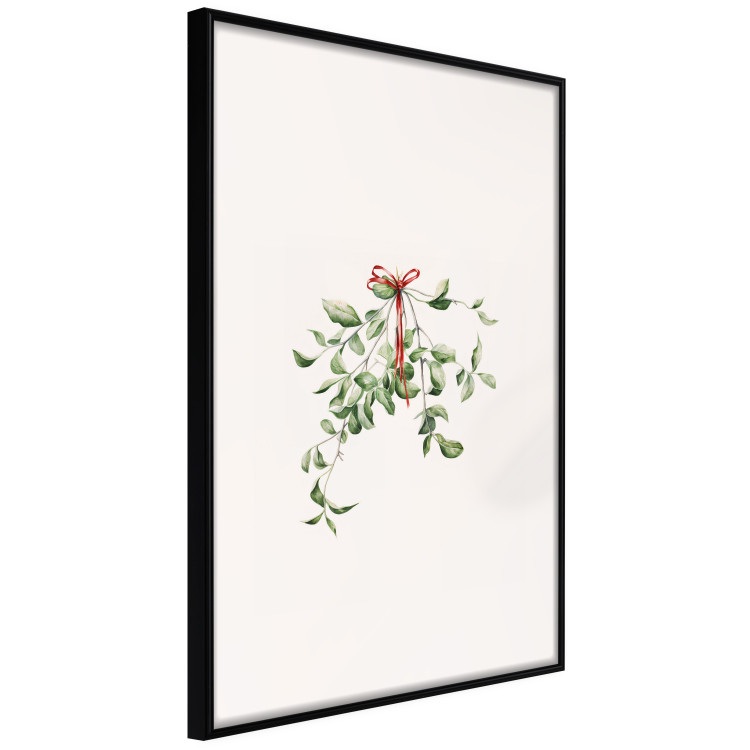 Poster Christmas Mistletoe - Illustration of a Branch Tied With a Red Ribbon 151716 additionalImage 4