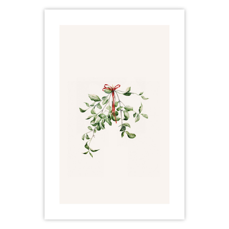 Poster Christmas Mistletoe - Illustration of a Branch Tied With a Red Ribbon 151716 additionalImage 18