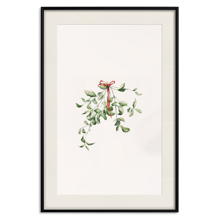 Poster Christmas Mistletoe - Illustration of a Branch Tied With a Red Ribbon 151716 additionalImage 22