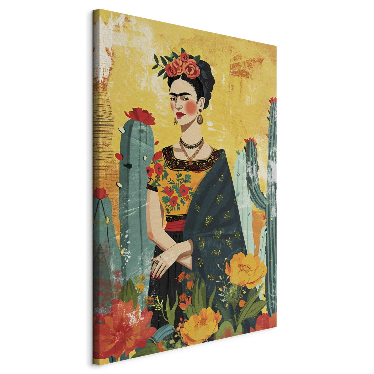 Large canvas print Frida Kahlo - An Artistic Representation of the Artist With Cacti [Large Format] 152216 additionalImage 2