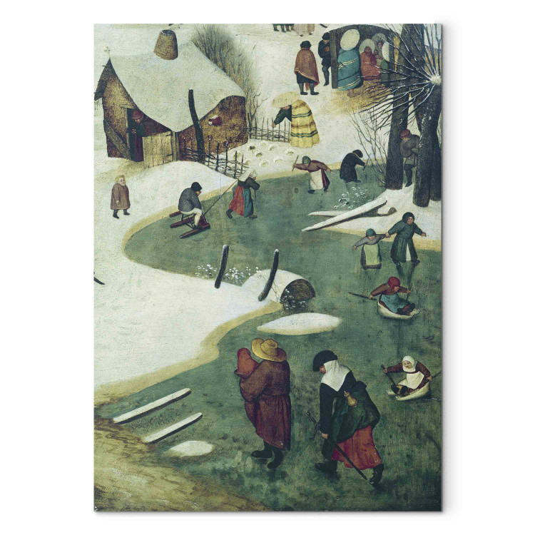 Reproduction Painting Children Playing on the Frozen River, detail from the Census of Bethlehem 155616