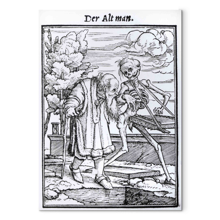 Art Reproduction Death and the Old Man, from 'The Dance of Death', engraved by Hans Lutzelburger 157516