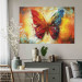 Canvas Art Print Collectible Butterfly - Painting Insect on Orange Background 159516 additionalThumb 3