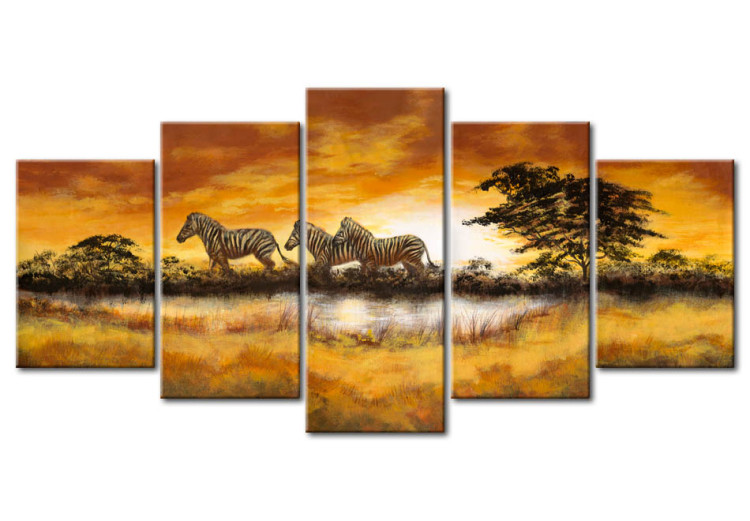 Canvas Zebras on the savannah 47016