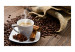 Wall Mural Morning - Cup of Hot Coffee on a Brown Background with Spices 59816 additionalThumb 1