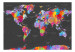 Photo Wallpaper World map - coloured continents with names in English on a grey background 95016 additionalThumb 1