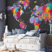 Photo Wallpaper World map - coloured continents with names in English on a grey background 95016 additionalThumb 5