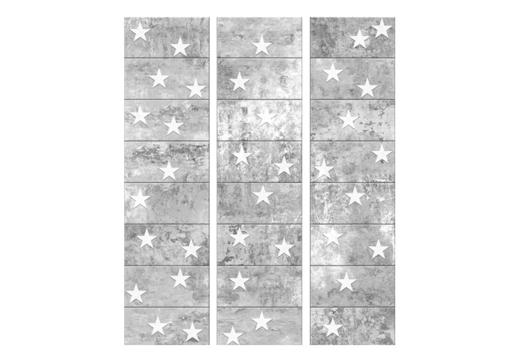 Folding Screen Stars on Concrete - white stars on gray concrete texture 95316 additionalImage 3