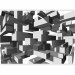 Wall Mural Grey notes - geometric abstraction in grey creating a 3D effect 96716 additionalThumb 1