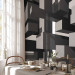 Wall Mural Grey notes - geometric abstraction in grey creating a 3D effect 96716 additionalThumb 7
