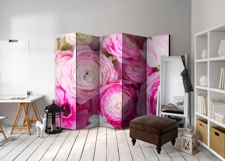 Room Divider Screen Irises II - romantic bouquet of flower buds in light pink color 97016 additionalImage 2