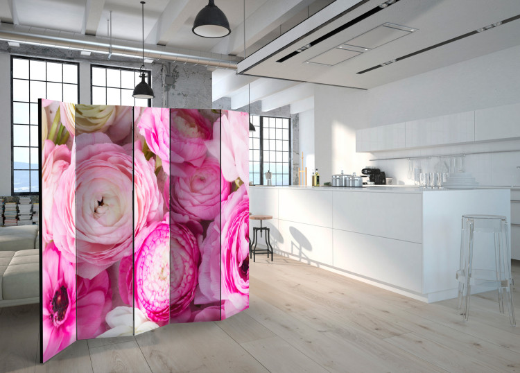 Room Divider Screen Irises II - romantic bouquet of flower buds in light pink color 97016 additionalImage 4