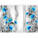 Photo Wallpaper Blossoming turquoise - blue flowers on a background with glittering ornaments 97116 additionalThumb 1