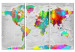 Canvas Print Maps: Colorful Finesse II - Artistic World Map on Gray Background 97416