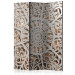 Room Divider Song of the Orient - textured gray mandala on beige background 97916