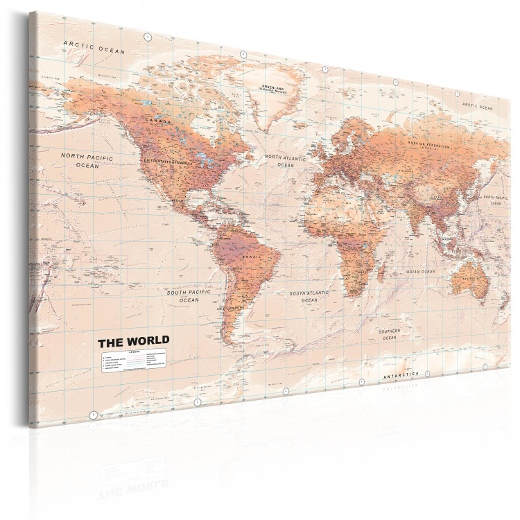 Canvas World Map: Orange World 98016 additionalImage 2