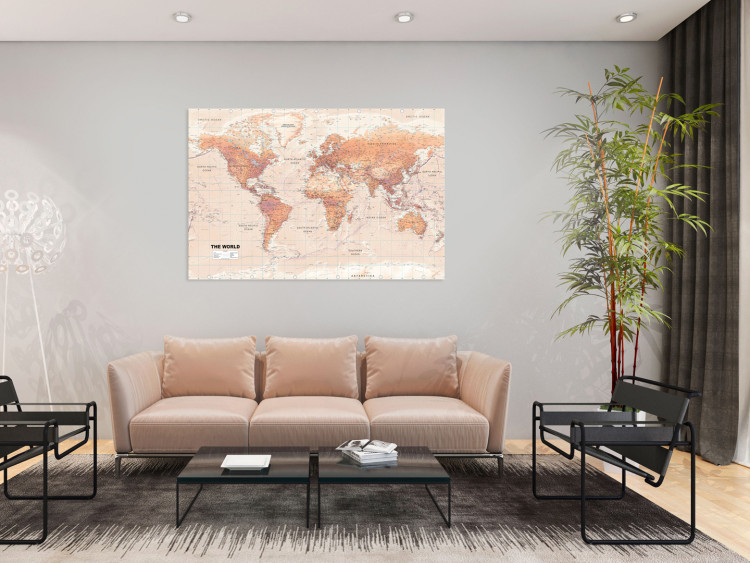 Canvas World Map: Orange World 98016 additionalImage 3