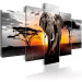 Canvas Print Elephant at Sunset (5-piece) - Journey Through Wild Africa 98616 additionalThumb 2