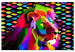 Canvas Rainbow Lion (1-part) Wide - Colorful Animal in Pop Art Style 108226