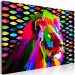 Canvas Rainbow Lion (1-part) Wide - Colorful Animal in Pop Art Style 108226 additionalThumb 2