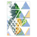 Poster Geometric pineapple - abstract composition with a tropical fruit 114326