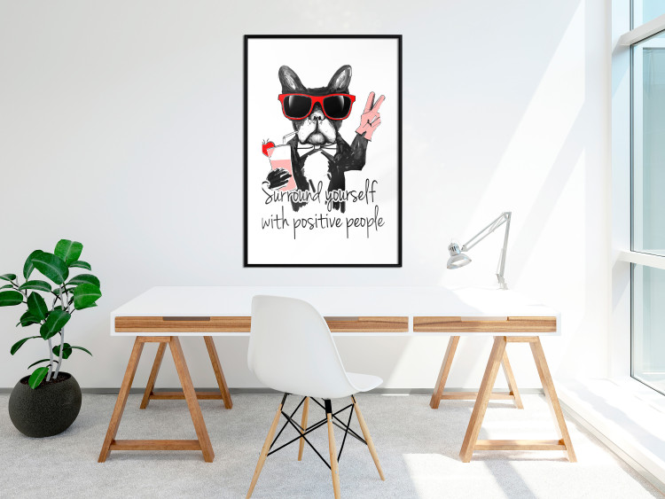 Wall Poster Surround yourself with positive people - motivational text and a dog 115226 additionalImage 4