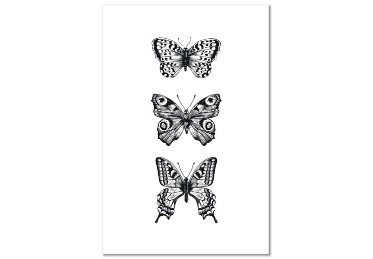 Canvas Print Three Butterflies (1 Part) Vertical 116926