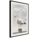 Poster Seagull - water bird sitting on a pier with sea and cloudy sky in the background 117026 additionalThumb 3