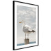 Poster Seagull - water bird sitting on a pier with sea and cloudy sky in the background 117026 additionalThumb 13