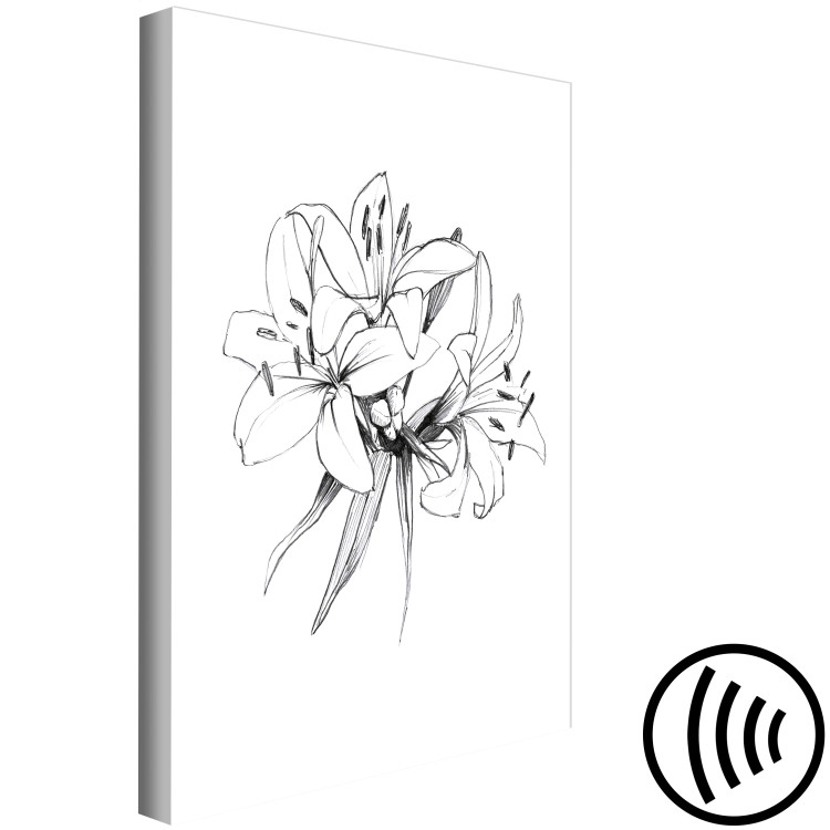 Canvas Print Black and white flowers - abstract, delicate nature 117126 additionalImage 6