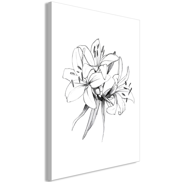 Canvas Print Black and white flowers - abstract, delicate nature 117126 additionalImage 2