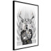 Poster Hern - black and white abstraction with deer figure and stairs in the background 117226 additionalThumb 12