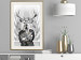 Poster Hern - black and white abstraction with deer figure and stairs in the background 117226 additionalThumb 21