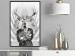 Poster Hern - black and white abstraction with deer figure and stairs in the background 117226 additionalThumb 9