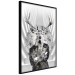 Poster Hern - black and white abstraction with deer figure and stairs in the background 117226 additionalThumb 11