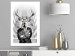 Poster Hern - black and white abstraction with deer figure and stairs in the background 117226 additionalThumb 4