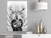 Poster Hern - black and white abstraction with deer figure and stairs in the background 117226 additionalThumb 23