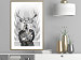 Poster Hern - black and white abstraction with deer figure and stairs in the background 117226 additionalThumb 15