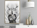Poster Hern - black and white abstraction with deer figure and stairs in the background 117226 additionalThumb 7