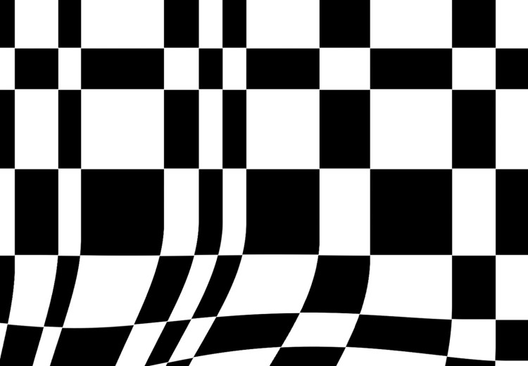 Canvas Art Print Checkerboard curvature - monochrome abstract simplicity 117426 additionalImage 4