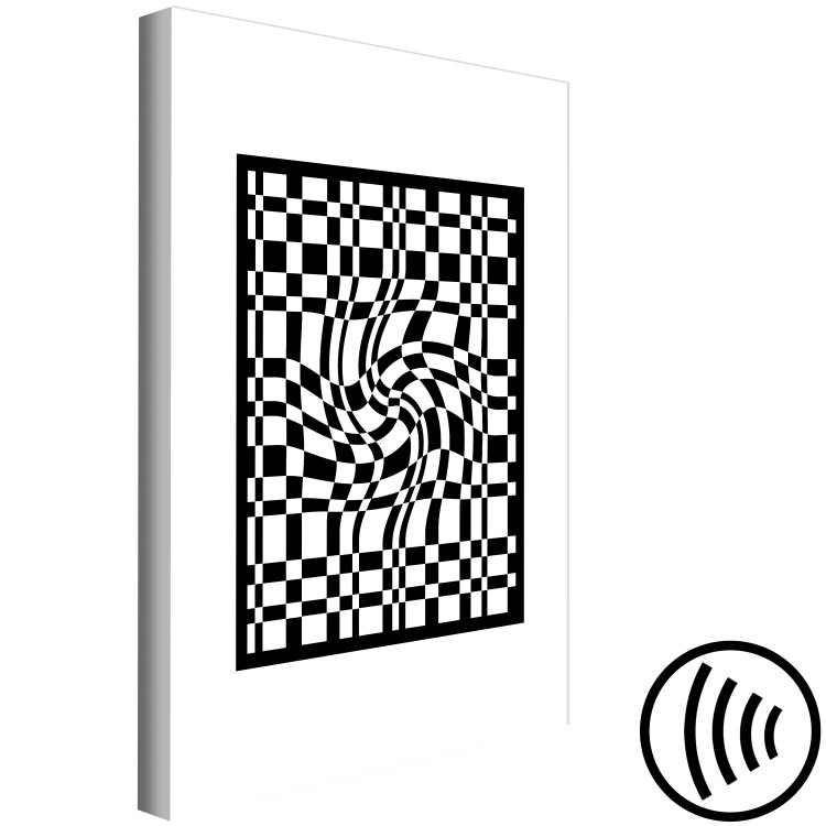 Canvas Art Print Checkerboard curvature - monochrome abstract simplicity 117426 additionalImage 6