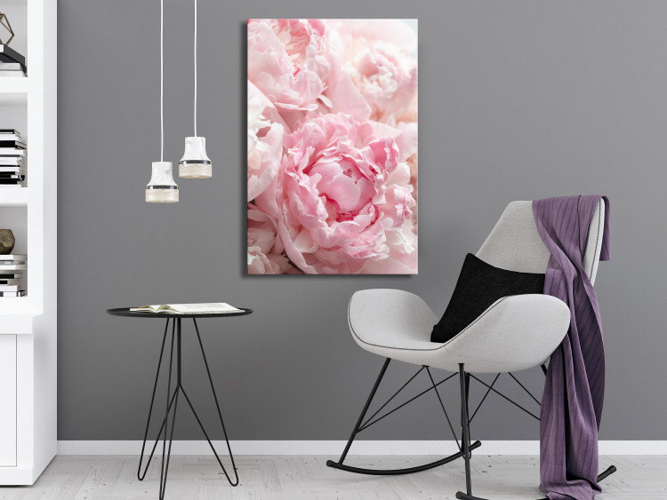 Canvas Art Print Blossoming Colors of Nature (1-part) - Peony Flower in Shades of Pink 118326 additionalImage 3