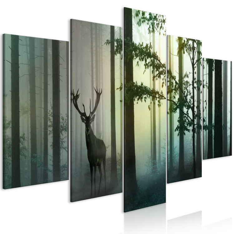Canvas Art Print Morning (5 Parts) Wide Green 118926 additionalImage 2