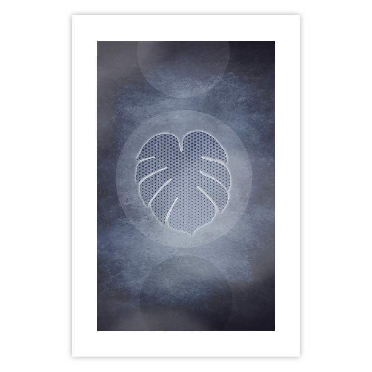 Poster Extraordinary Monstera - monstera leaf in a circle on a blue texture 122626 additionalImage 15