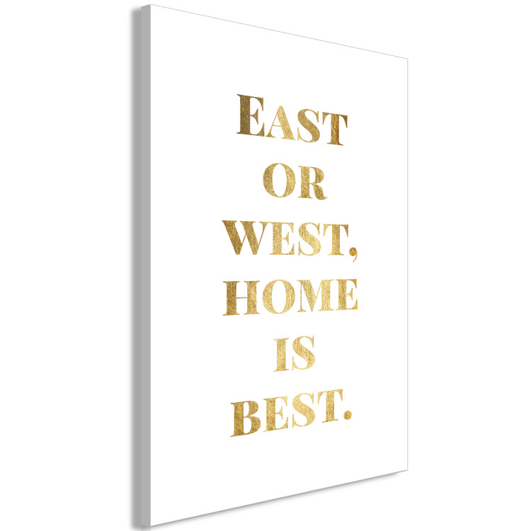 Canvas Print Gold word Home is best - golden english text on white background 122926 additionalImage 2